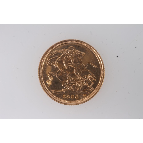 1727 - UNITED KINGDOM Queen Elizabeth II (1952-2022) gold bullion half sovereign 2000.