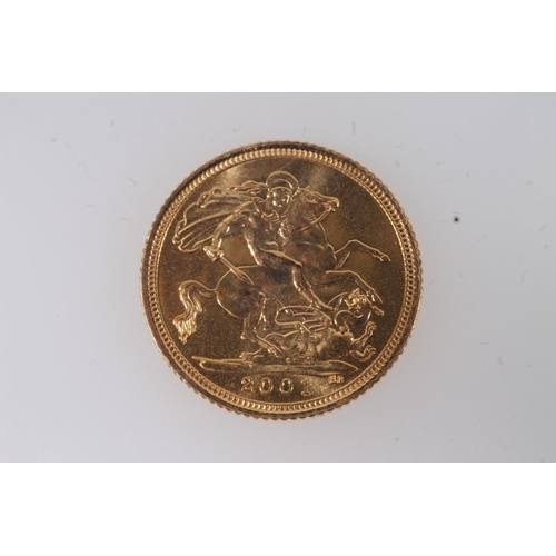 1728 - UNITED KINGDOM Queen Elizabeth II (1952-2022) gold bullion half sovereign 2001.