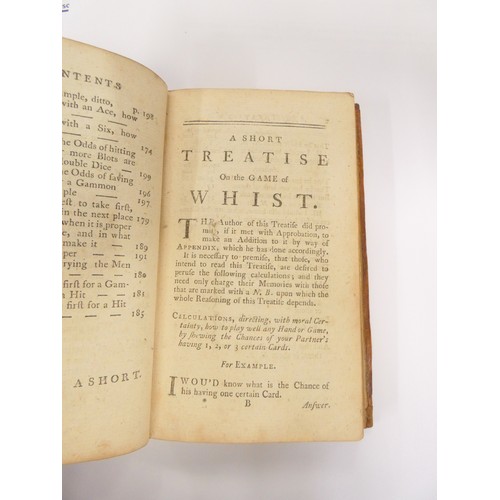 241 - HOYLE MR.  Games of Whist, Quadrille, Piquet, Chess & Back Gammon. 12mo. Rebacked leather. 12th ... 