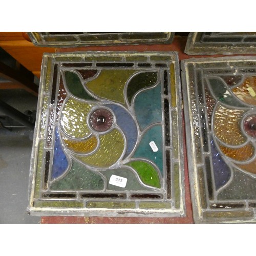 243 - Group of Antique stained glass windows.