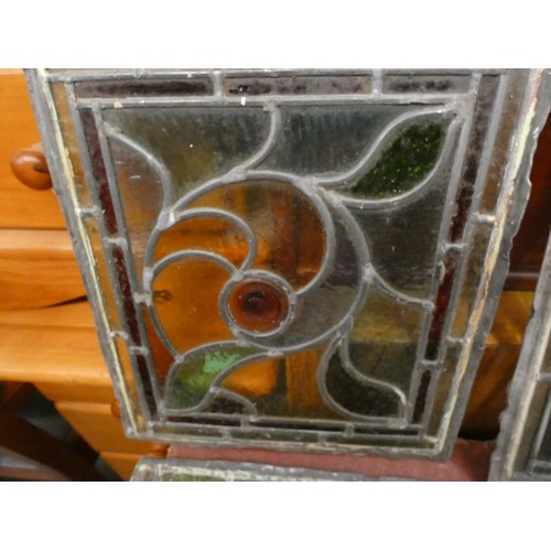 243 - Group of Antique stained glass windows.