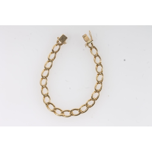 103 - 18ct gold curb link bracelet, the clasp stamped '750 A1', 17.6g.