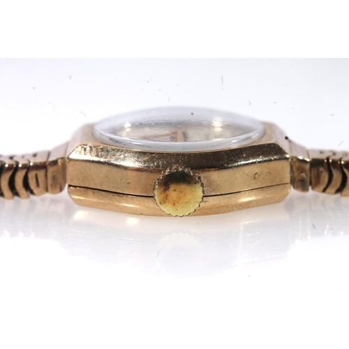 120 - Ladies 9ct gold cased Omega wristwatch with 244 calibre 17 jewel movement, serial number 12613894, o... 