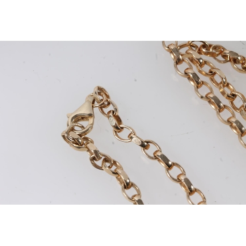 126 - 9ct gold faceted chain link neck chain with Italian 9ct gold $1000 pouch pendant and another, 23.3g ... 