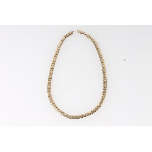 152 - Italian 9ct gold herringbone chain link necklace, 17.5g.