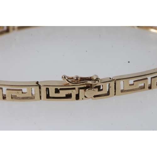 161 - 14ct gold greek key bracelet, 12.4g