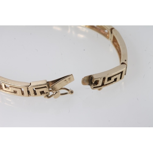 161 - 14ct gold greek key bracelet, 12.4g