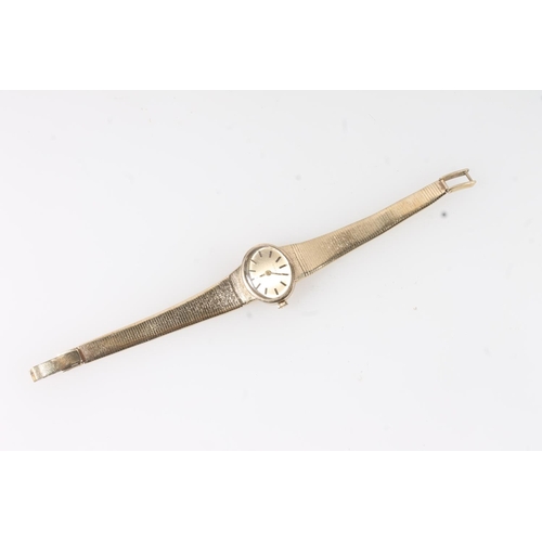 187 - 9ct gold cased ladies Eterna cocktail watch, the oval champagne dial with baton hands and markers, o... 