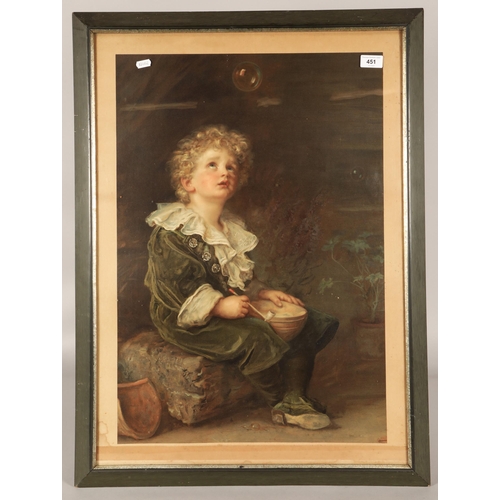 451 - After John Everett Millais, 'Bubbles' and 'Cherry Ripe',two framed prints, each 67cm x 46cm (2)... 