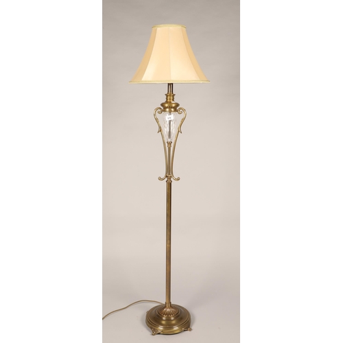 570 - Brass and cut glass standard lamp