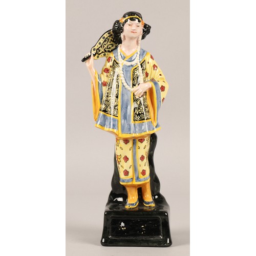 339 - Royal Doulton figurine flapper style lady, front panel has been painted over, likely to say 'Grossmi... 