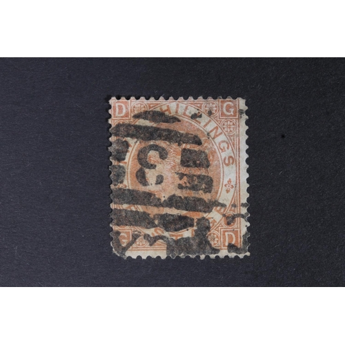 1503 - GREAT BRITAIN GB Queen Victoria QV two shillings 2s brown stamp, plate 1?, GD, SG121, SG cat £4,250.