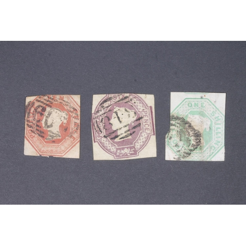 1504 - GREAT BRITAIN GB Queen Victoria QV embossed issue stamps 1847-54 comprising 6d dull lilac SG59 SG ca... 