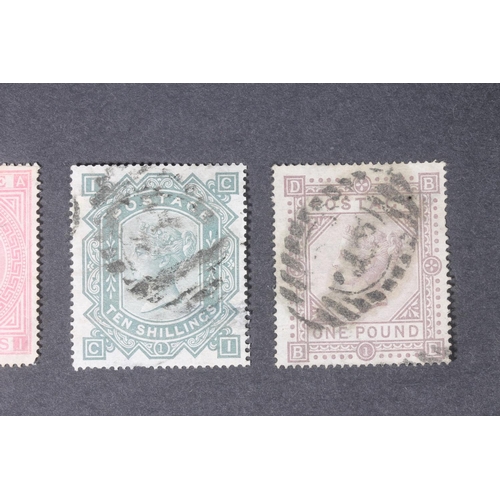 1518 - GREAT BRITAIN GB Queen Victoria QV &pound;1 one pound stamp brown lilac SG129 plate 1 SG cat &pound;... 