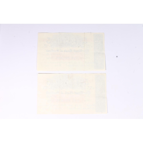 1544 - THE ROYAL BANK OF SCOTLAND, a consecutive pair of £5 five pound banknotes, 1st July 1952, G2597/9352... 