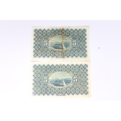 1550 - THE NATIONAL BANK OF SCOTLAND LIMITED, two £5 five pound banknotes, 1st February 1951 C563-021... 