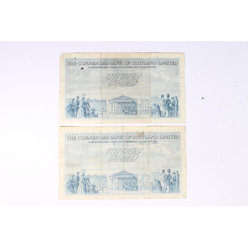 1555 - THE COMMERCIAL BANK OF SCOTLAND LIMITED, two £20 twenty pound banknotes, 2nd January 1947, 13A... 