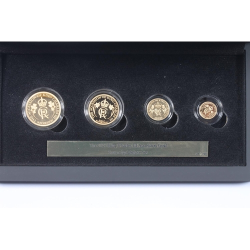 1750 - TRISTAN DA CUNHA King Charles III gold proof 'Accession Sovereign Deluxe' four-coin set 2023 compris... 