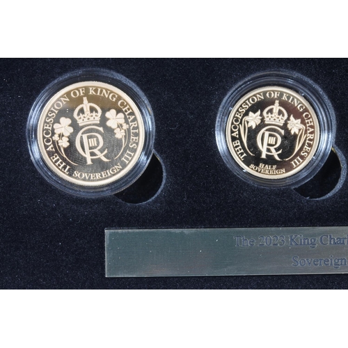 1750 - TRISTAN DA CUNHA King Charles III gold proof 'Accession Sovereign Deluxe' four-coin set 2023 compris... 