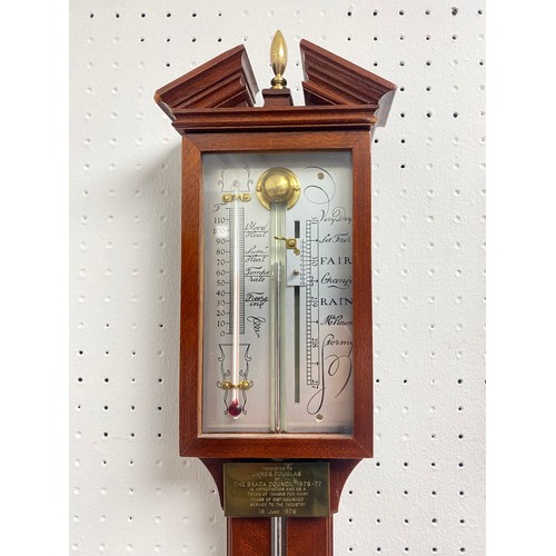 491 - Mahogany stick barometer