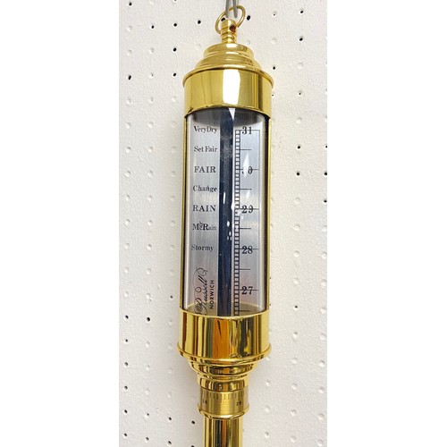 490 - Brass stick barometer, as new