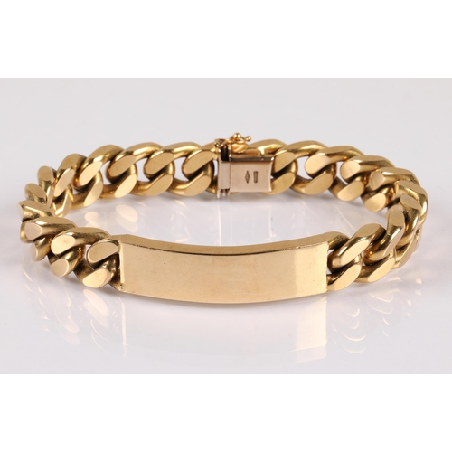 49 - 18ct yellow gold heavy chain ID bracelet, 154 g...