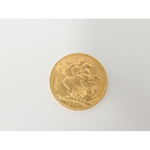 220 - United Kingdom. Edward VII 1910 22ct gold full sovereign.