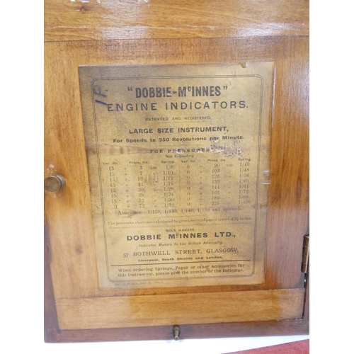 388 - 1920s Dobbie McInnes ltd, Glasgow Pattern A engine indicator precision instrument in fitted box alon... 