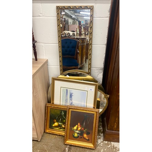 660 - Assorted mirrors and pictures (6)