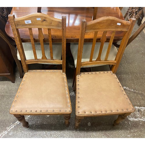 663 - Pair of oak side chairs