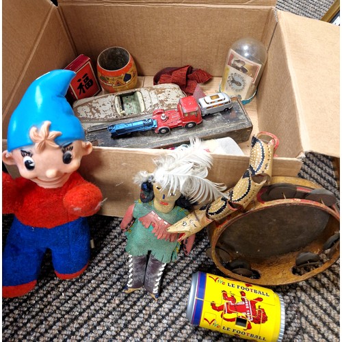 349 - Vintage toys, cars, dolls, Noddy, playing cards, etc