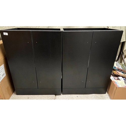 691 - Two black ash vanity units as new 