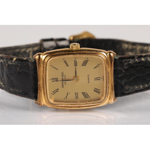 137 - Raymond Weil quartz ladies wrist watch, 18k gold plated case