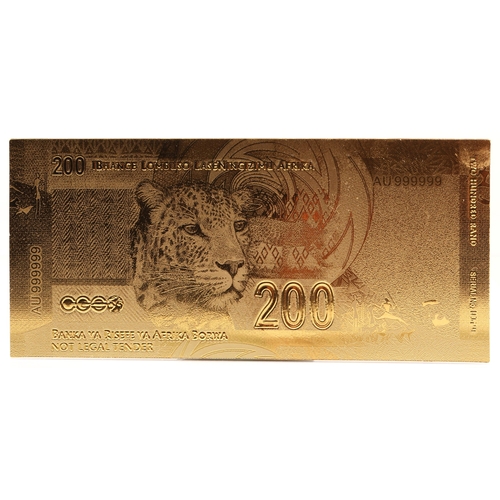 159 - South African Reserve Bank Nelson Mandela '24K gold' banknote in presentation sleeve