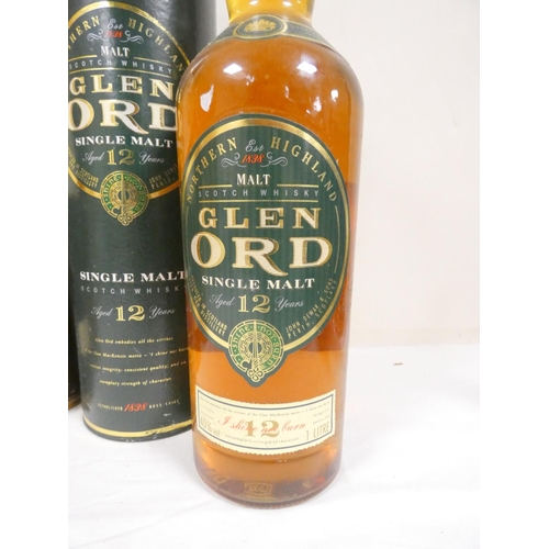 58 - Glen Ord 12 years old single malt scotch whisky, 1 Litre, 40% vol, with Aberlour 10 years old pure s... 