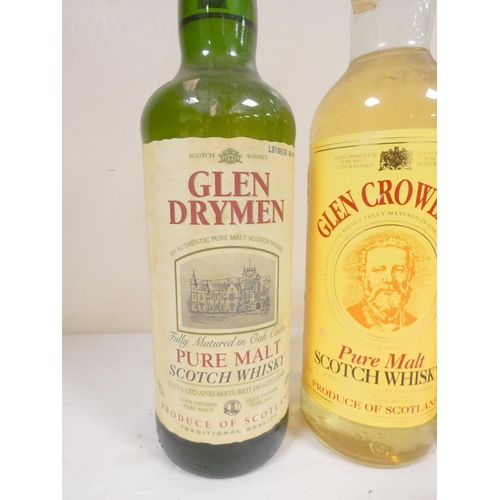 63 - Glen Drymen oak cask pure malt scotch whisky, 70cl, 40% vol, with Glen Crowley's oak cask pure malt ... 