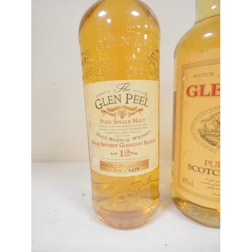 67 - The Glen Peel 12 years old pure single malt scotch whisky, From the Speyside Glenlivet Region, Bottl... 