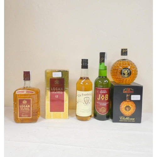 70 - Four bottles of blended scotch whisky, Logan De Luxe 12 years old, Clubhouse - Old St Andrews, The F... 