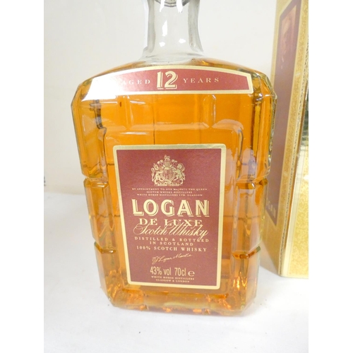 70 - Four bottles of blended scotch whisky, Logan De Luxe 12 years old, Clubhouse - Old St Andrews, The F... 