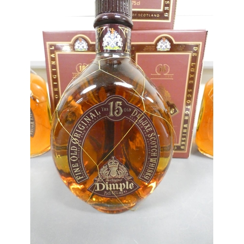 71 - Three bottles of Dimple 15 years old blended scotch whisky, Selected blended and bottled by J. Haig ... 