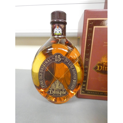 71 - Three bottles of Dimple 15 years old blended scotch whisky, Selected blended and bottled by J. Haig ... 