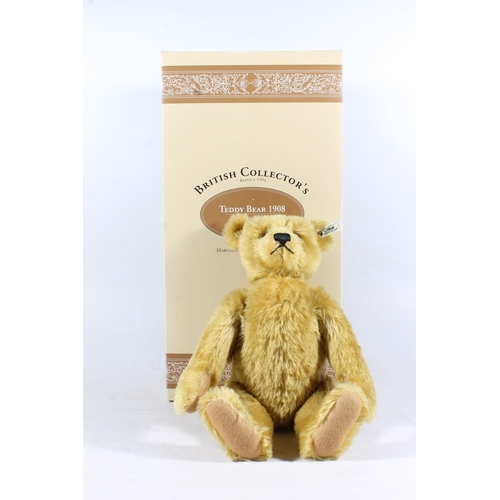 1247 - Steiff 406072 British Collectors Replica 1994 Teddy Bear 1908 Blond 40, limited edition number 744 o... 