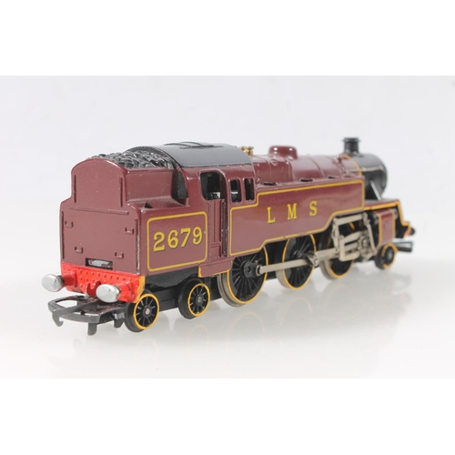 1405 - Triang Wrenn OO gauge model railways W2219 2-6-4 tank locomotive 2679 LMS maroon, boxed.