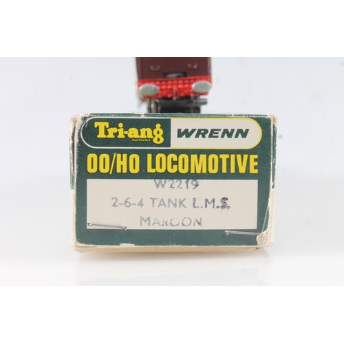 1405 - Triang Wrenn OO gauge model railways W2219 2-6-4 tank locomotive 2679 LMS maroon, boxed.