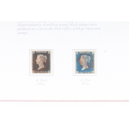 1505 - GREAT BRITAIN GB Queen Victoria QV stamp collection to include 1d penny black HH red MC cancel SG2, ... 