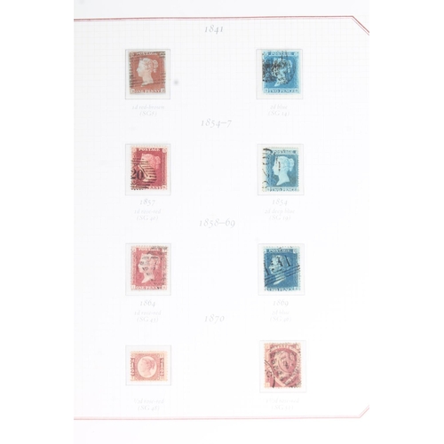 1505 - GREAT BRITAIN GB Queen Victoria QV stamp collection to include 1d penny black HH red MC cancel SG2, ... 