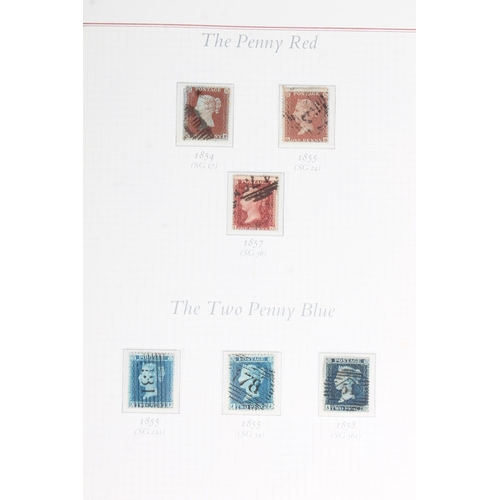 1505 - GREAT BRITAIN GB Queen Victoria QV stamp collection to include 1d penny black HH red MC cancel SG2, ... 