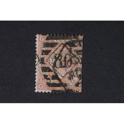 1513 - GREAT BRITAIN GB Queen Victoria QV two shillings 2s brown stamp, plate 1, QG, SG121, SG cat £4... 