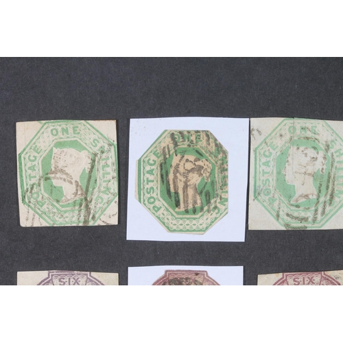 1514 - GREAT BRITAIN GB Queen Victoria QV embossed issue stamps 1847-54 comprising three 6d dull lilac or p... 