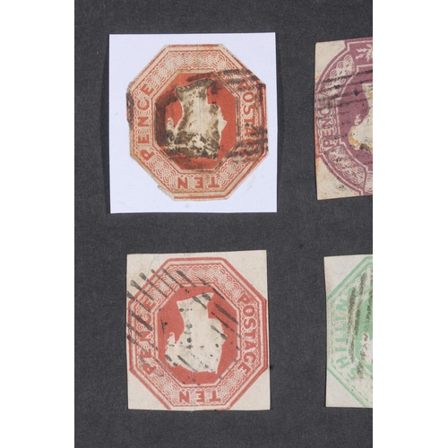 1514 - GREAT BRITAIN GB Queen Victoria QV embossed issue stamps 1847-54 comprising three 6d dull lilac or p... 